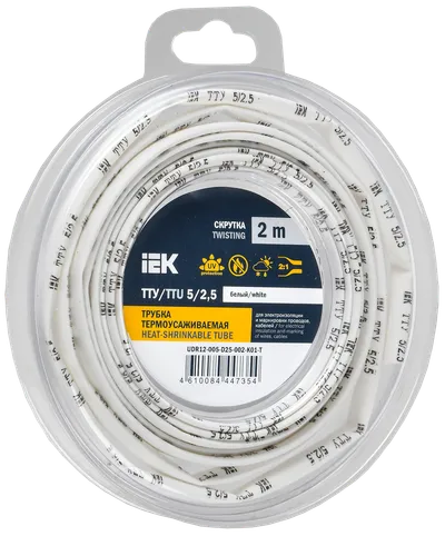 Heat shrink tubing TTU ng-LS 5/2.5 white (2m/pack) IEK
