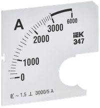 Шкала сменная для амперметра Э47 3000/5А класс точности 1,5 72х72мм IEK