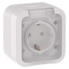 TORS Socket outlet 1-gang with grounding contact and cover 16A IP55 TS320 white IEK0