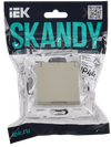 SKANDY Розетка 1-местная с заземлением с защитными шторками и крышкой 16А IP44 SK-R11B бежевый IEK1