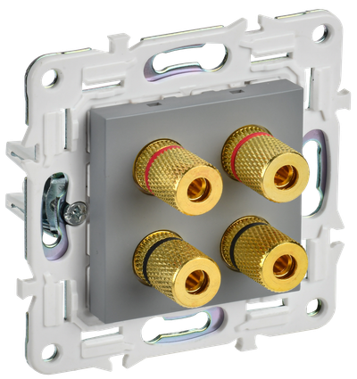 SKANDY Аудиорозетка 4-местная SK-A01Gr серый IEK