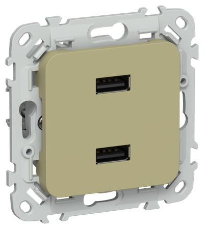 FLITE Розетка USB A+A 3,1А РЮ-2-ФлО оливковый IEK