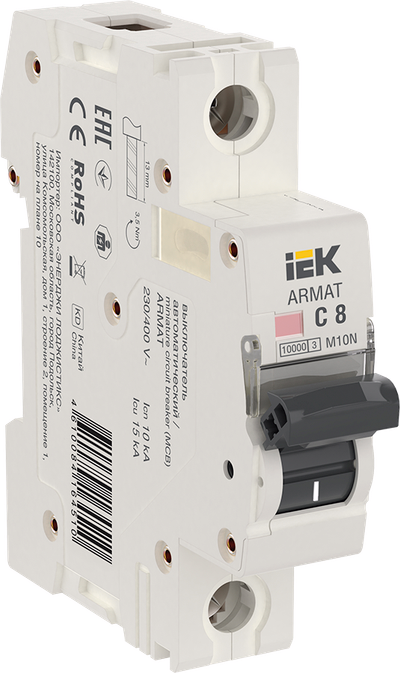 ARMAT Автоматический выключатель M10N 1P C 8А IEK