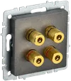BRITE Audio socket 4-gang RA10-BrTB dark bronze IEK0
