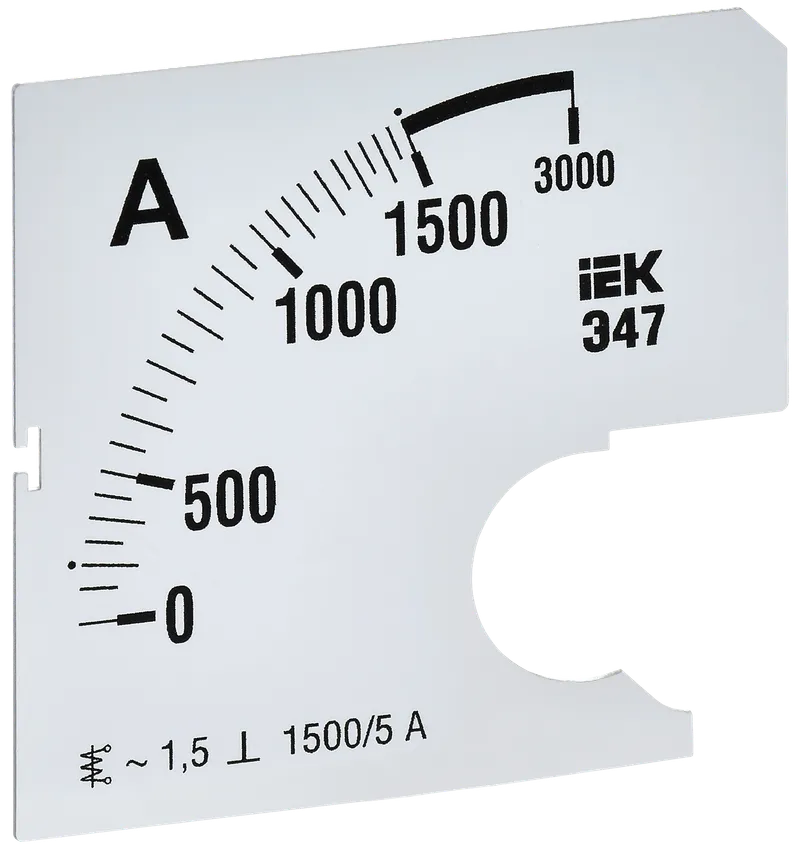 Шкала сменная для амперметра Э47 1500/5А класс точности 1,5 72х72мм IEK