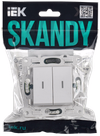 SKANDY Выключатель 2-клавишный с индикацией 10А SK-V09W арктический белый IEK1