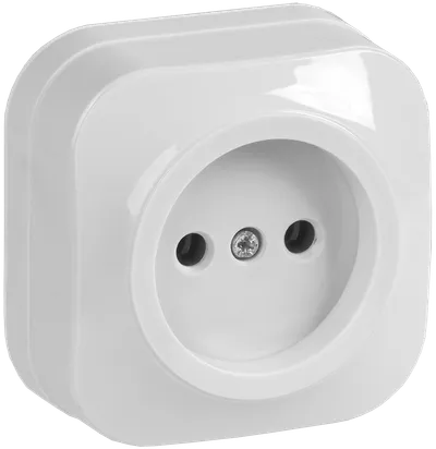 RS20-2-XB Single socket without grounding contact 10A with opening installation GLORY (white) IEK