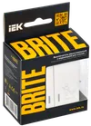 BRITE 2-gang switch with indication for hotels 10А ВС10-2-9-BrB white IEK1