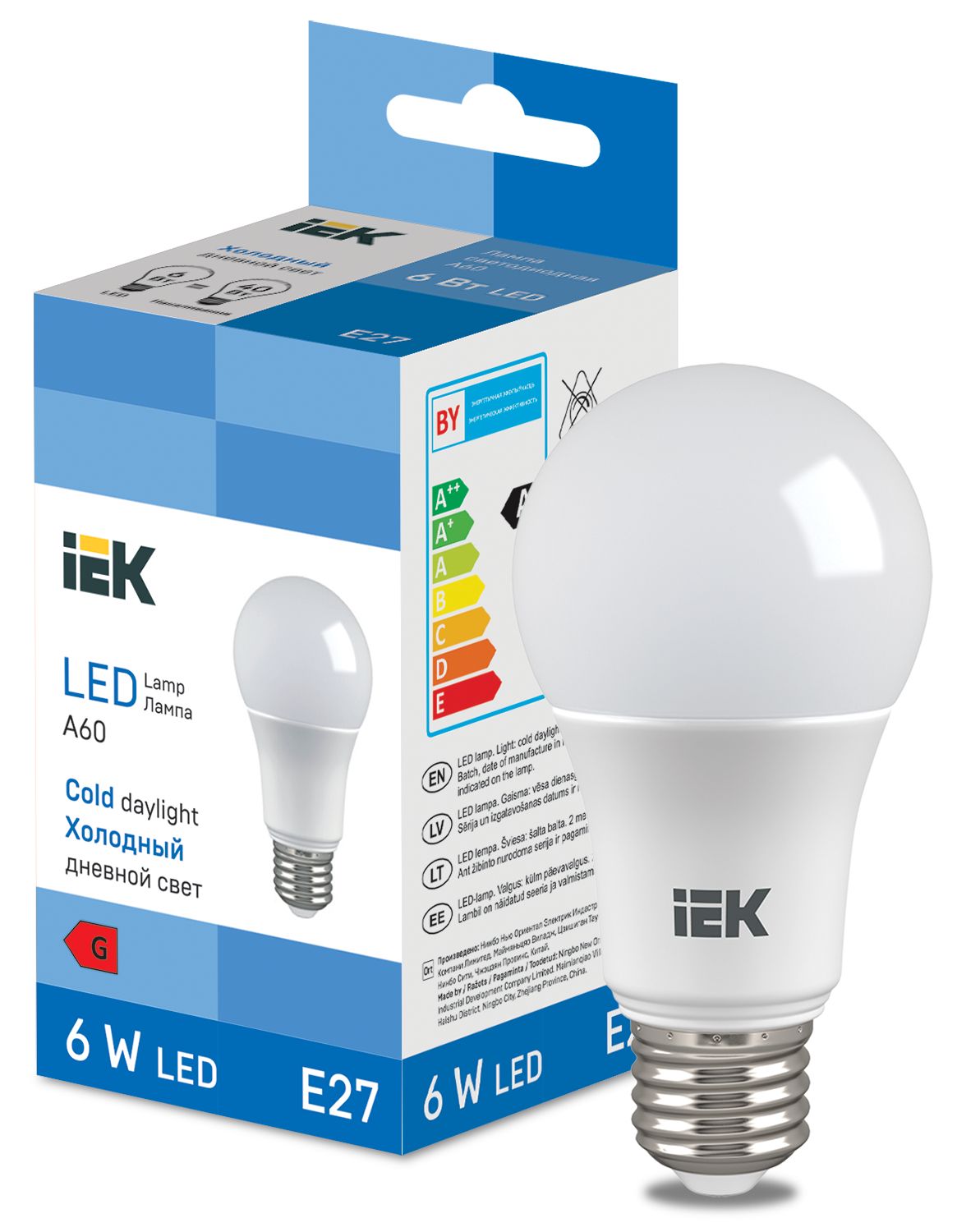 LED Bulb A60 510lm 6500K E27 IEK