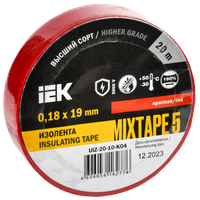 MIXTAPE 5 Изолента 0,18х19мм красная 20м IEK