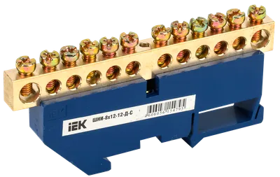 Шина N "ноль" на DIN-изол ШНИ-8х12-12-Д-С IEK (YNN10-812-12D-K07 ...