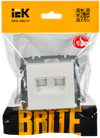 BRITE Розетка компьютерная двойная RJ45 кат.6 РК11-2-БрБ белый IEK1