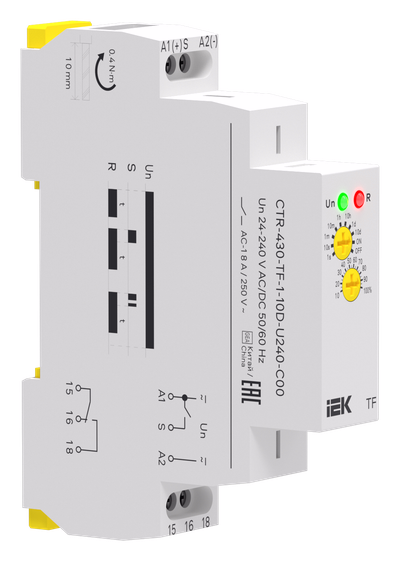 Реле задержки выключения TF 1 контакт 24-240В AC/DC IEK