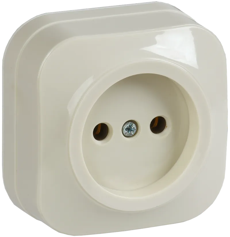 RS20-2-XK Single socket without grounding contact 10A with opening installation GLORY (cream) IEK