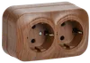 RS22-3-XD Double socket with grounding contact 16Awith opening installation GLORY (oak) IEK0