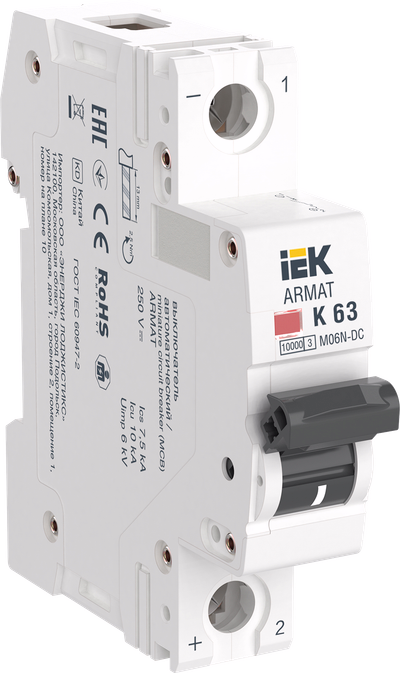 ARMAT Автоматический выключатель M06N-DC 1P K 63А IEK