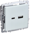 BRITE Розетка USB A+C 18Вт РЮ11-1-БрЖ жемчуг IEK0