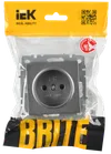 BRITE Single socket without earthing with protective shutters 10A RSsh10-2-BrS steel IEK1