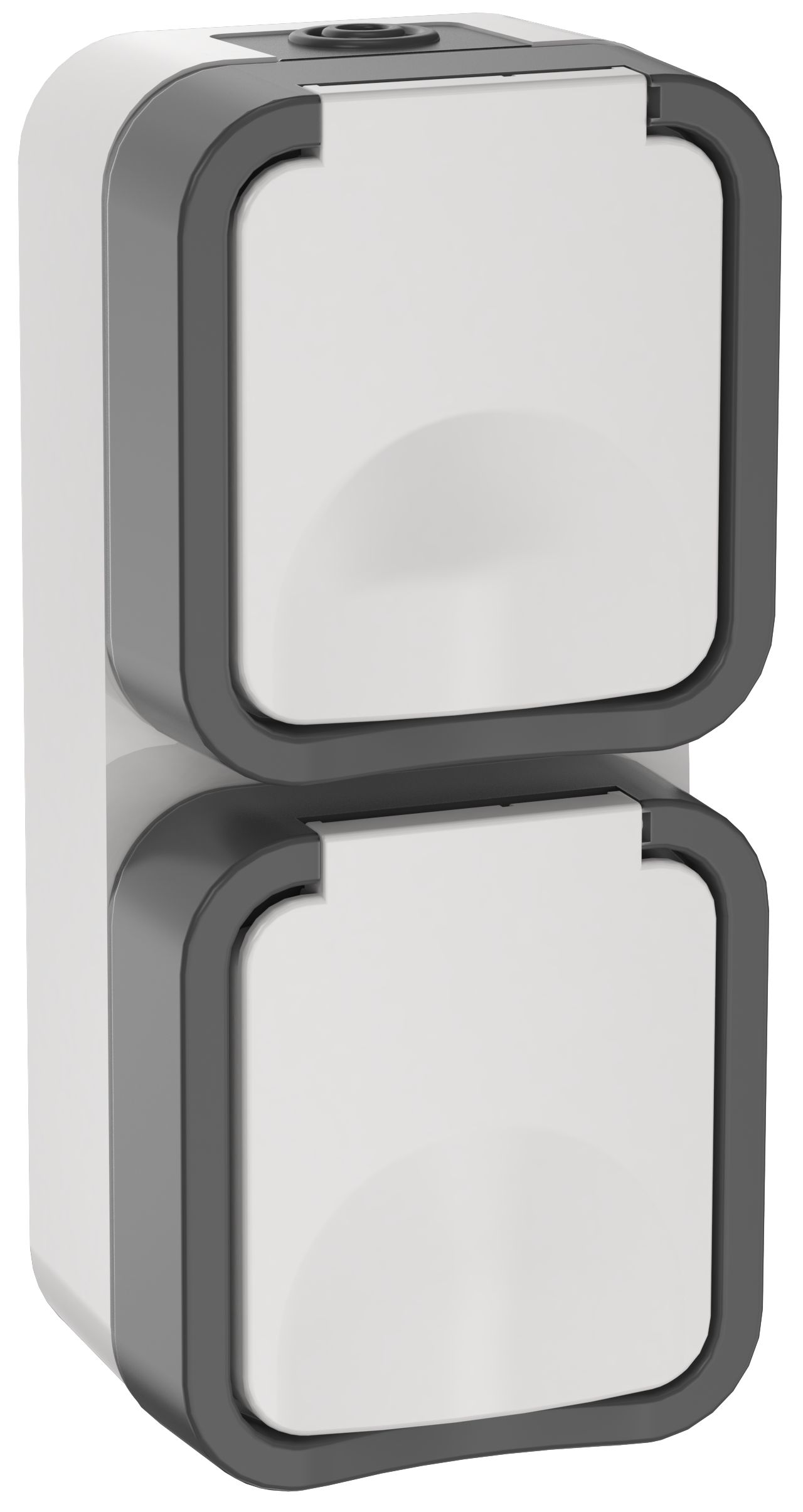 TORS Розетка 2-местная вертикальная 16А IP55 TS232 серо-белый IEK (TS-R26-16-55-V-K41)