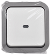 TORS Переключатель одноклавишный с индикацией 10А IP55 TS202 серо-белый IEK1