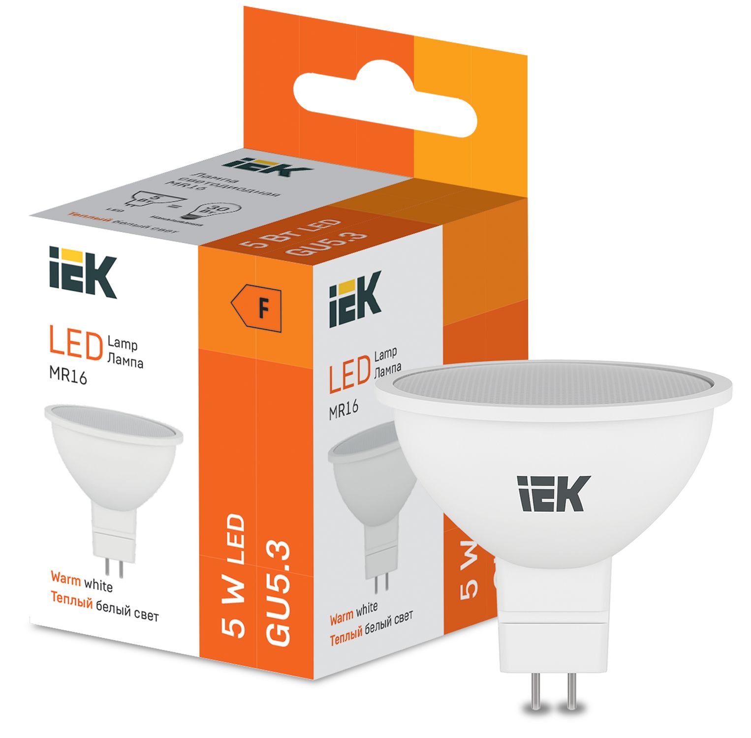 LED MR16 410lm 3000K GU5 IEK