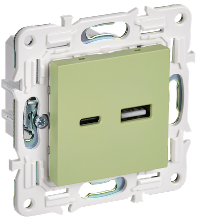 SKANDY Розетка USB A+C 3,1А SK-R14G мятный IEK