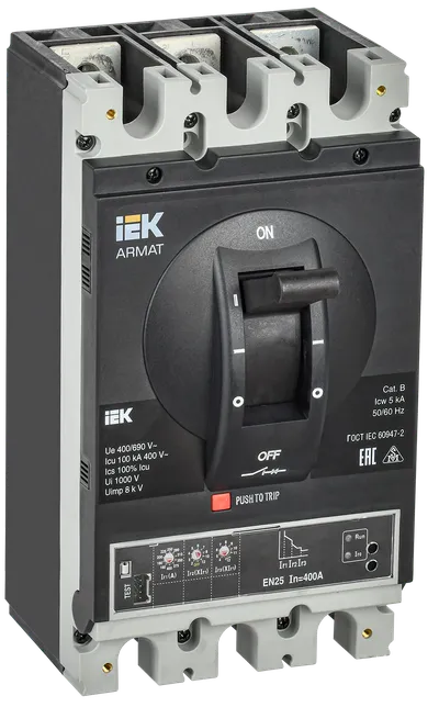 ARMAT Автоматический выключатель в литом корпусе 3P типоразмер H 100кА 400А расцепитель электронный стандартный IEK