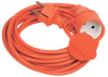 Шнур УШ-01РВ оранжевый с вилкой и розеткой с заземлением 2P+PE/5метров 3х1,0мм2 IP44 IEK0