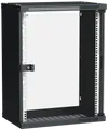 ITK Шкаф настенный LINEA WE 15U 550х350мм дверь стекло черный0