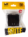 BRITE Выключатель 2-клавишный с индикацией 10А ВС10-2-1-БрЧ черный IEK5