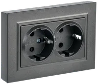 BRITE Double socket with ground without shutters 16A with frame PC12-3-BrBr bronze IEK