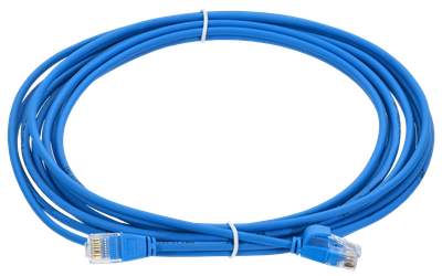 ITK Коммутационный шнур (патч-корд) кат.5E UTP LSZH 5м slim колпачок с язычком синий