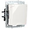 BRITE Розетка 1-местная с заземлением с защитными шторками и крышкой 16А IP20 РСбш10-3-БрБ белый IEK4
