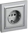 BRITE Socket outlet 1-gang with earthing with protective shutters 16A, complete PCP14-1-0-BrA aluminum IEK0