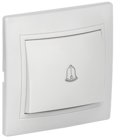 KVARTA Выключатель 1-клавишный кнопочный 10А ВСк10-1-0-КБ белый GENERICA