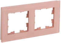 BRITE Frame 2-gang RU-2-2-BrP glass peach matte IEK