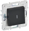 SKANDY Выключатель 1-клавишный с индикацией 10А SK-V07Bl черный IEK0