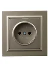 BRITE Socket 1-gang without earthing without protective shutters 10A assy. RSR10-1-0-BrSh champagne IEK2