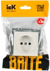 BRITE Single socket without earthing with protective shutters 10A RSsh10-2-BrZh pearl IEK1
