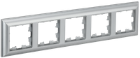 BRITE Рамка 5-местная РУ-5-Бр алюминий/алюминий IEK