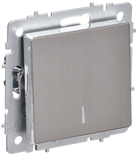 BRITE Выключатель 1-клавишный с индикацией 10А ВС10-1-1-БрГН металл хром/никель IEK