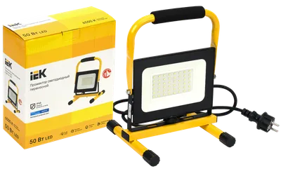 LED floodlight SDO 06-50P portable black IP65 6500K IEK