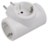 STANDARD Тройник Т-01/03 3 места с заземлением 16А белый IEK