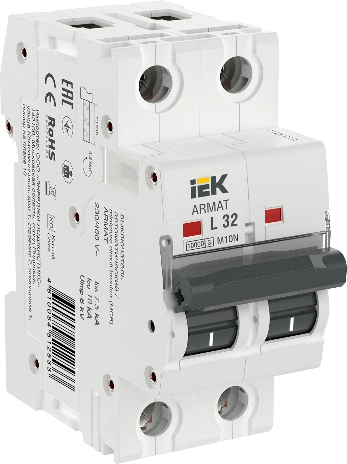 ARMAT Автоматический выключатель M10N 2P L 32А IEK (AR-M10N-2-L032)