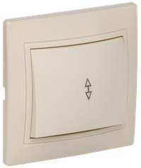 KVARTA Выключатель 1-клавишный прох 10А ВСп10-1-0-ККм кремовый GENERICA