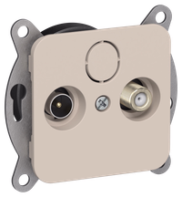 FLITE Розетка 2-местная TV+SAT экранированная оконечная РТВс-2-1-1-ФлЛ льняной IEK