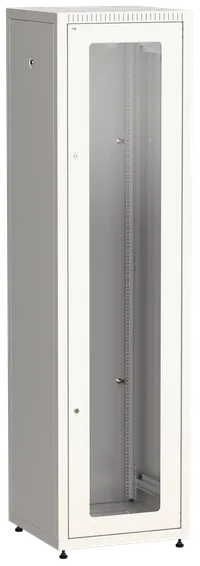 ITK LINEA E Шкаф напольный сетевой 19" 47U 600х600мм стеклянная передняя дверь задняя металлическая серый
