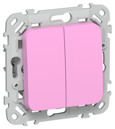 FLITE Выключатель 2-клавишный кнопочный 10А ВС12-2-0-ФлПр пурпурный IEK