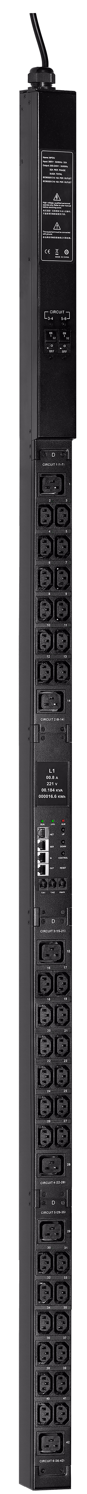 ITK ADMIN PDU с мониторингом PV1213 3Ф 32А 36С13 6С19 кабель 3м IEC60309