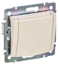 VALENA DIY Розетка 1-местная с заземлением с защитными шторками и крышкой 16А IP20 слоновая кость